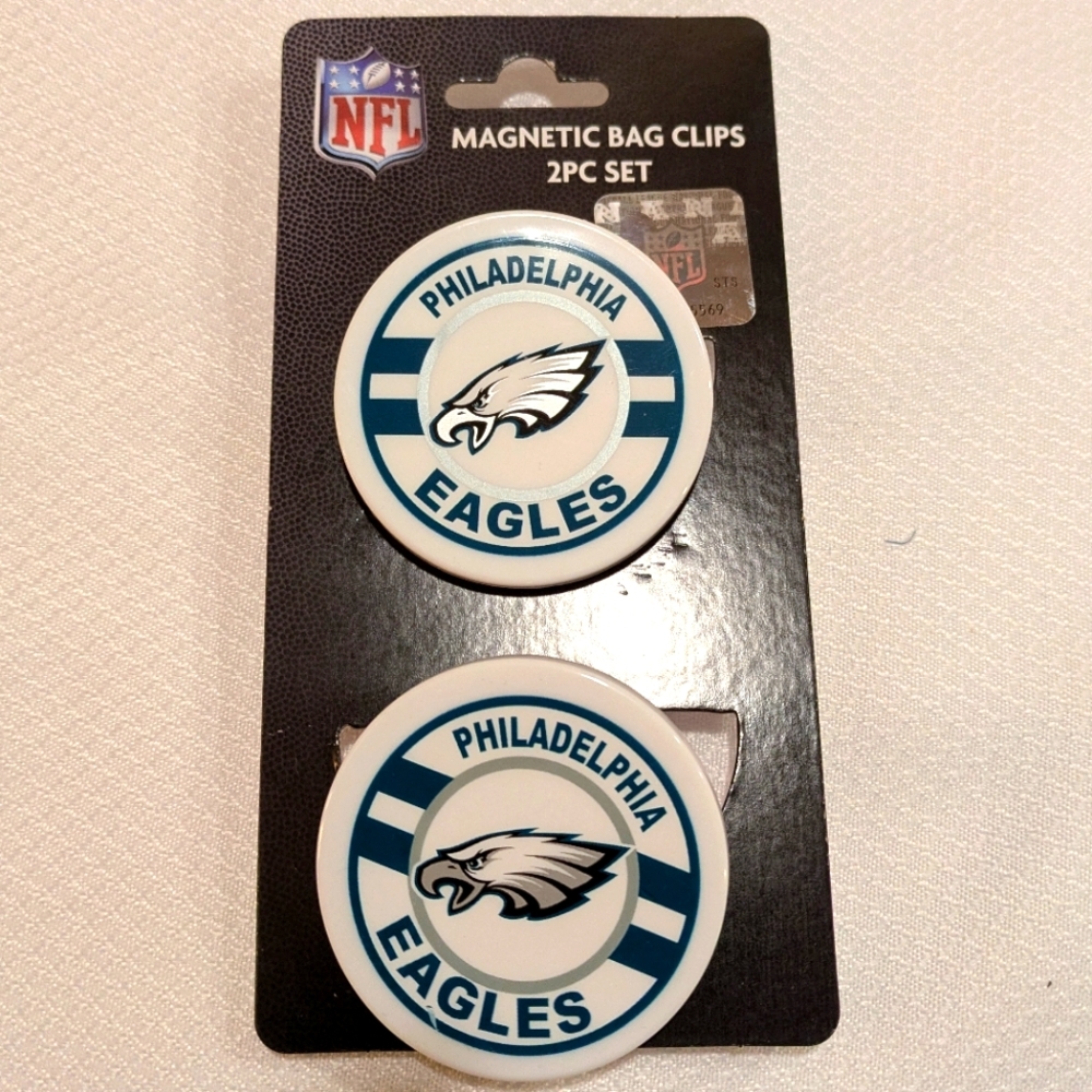 NFL Philadelphia Eagles Magnetic Bag Clips 🔥 2-Piece Set 🆕